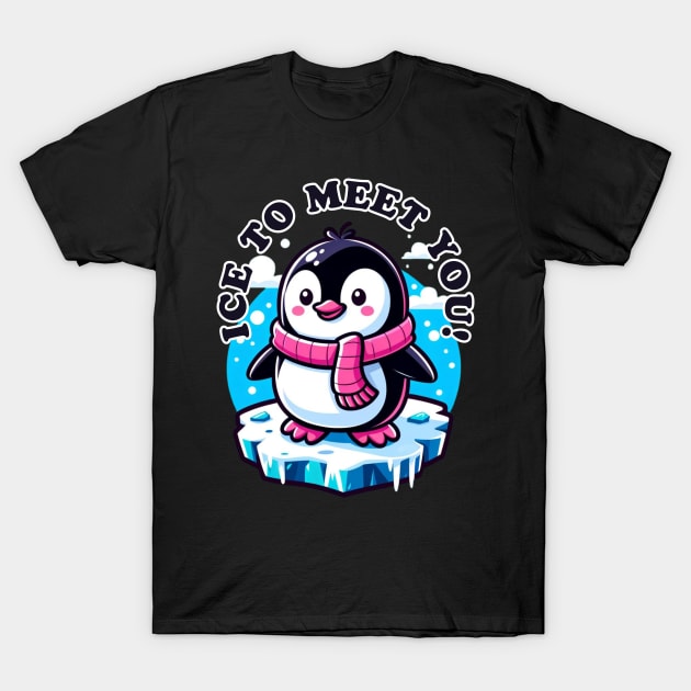 Frosty Welcome: Penguin's Greeting T-Shirt by vk09design